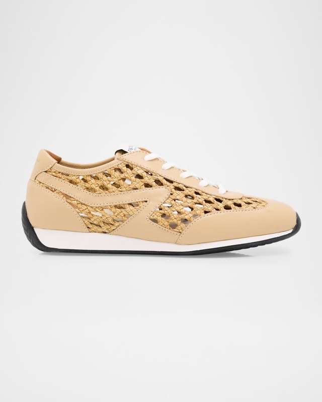 Retro Runner Slim Raffia Sneakers
